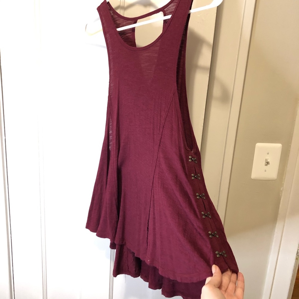 Maroon Flowly Tank Top